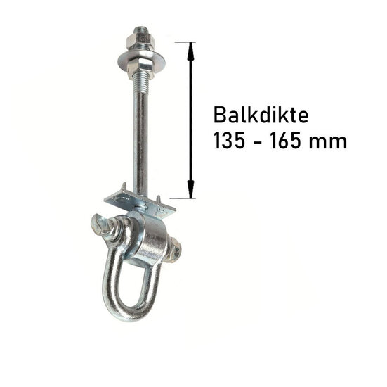 Schommelhaak met Gelagerde Harpsluiting M12 190mm