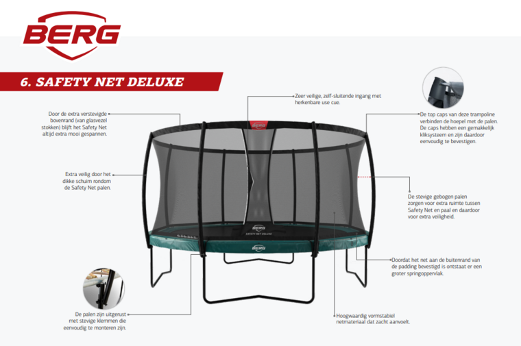 Berg *Elite Regular** Trampoline &Oslash;330 cm grijs met veiligheidsnet Deluxe