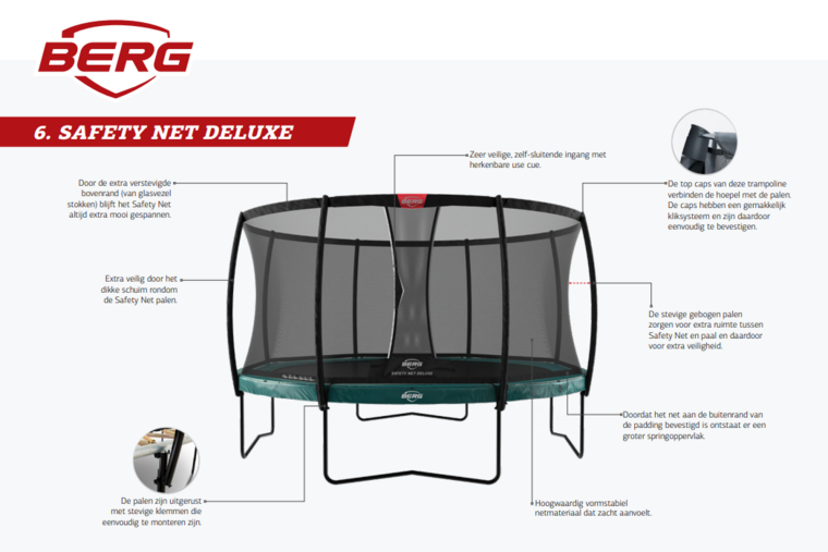 Berg Elite Inground Trampoline &Oslash;330 cm Grijs met veiligheidsnet Deluxe