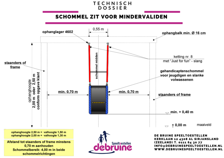 schommel voor mindervaliden gewapendtouw