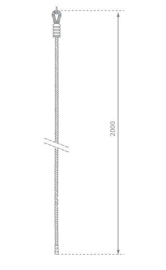 afmetingen tekening b-play klimtouw 200cm