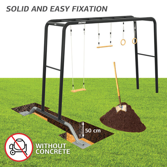 playbase frame grondanker bevestiging in grond