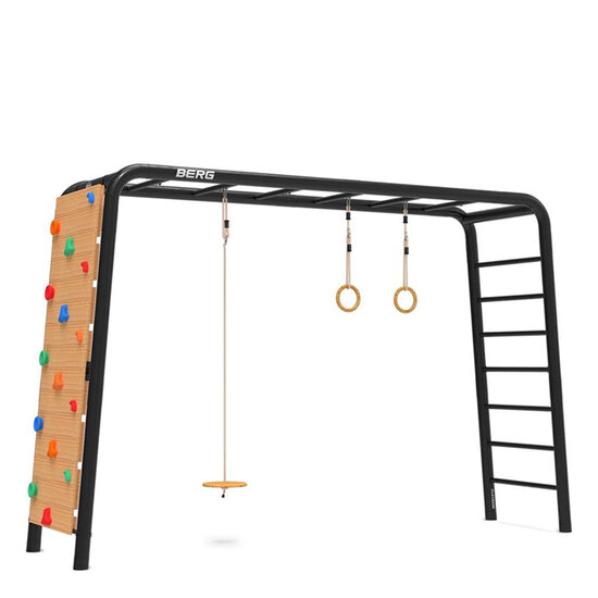 PlayBase Berg Speeltoestel Large met Klimwand en Klimrek inclusief Schotelschommel en Schommelringen