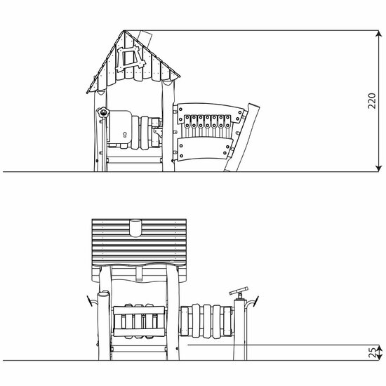 afmetingen Robinia speelhuisje Speelpret III