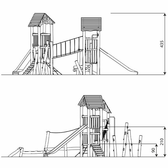 afmetingen Robinia speeltoren Klauterkasteel III