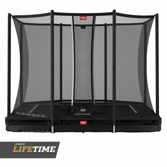 g *Ultim Favorit** Trampoline Inground 280 x 190 incl. Safetynet Comfort zwart