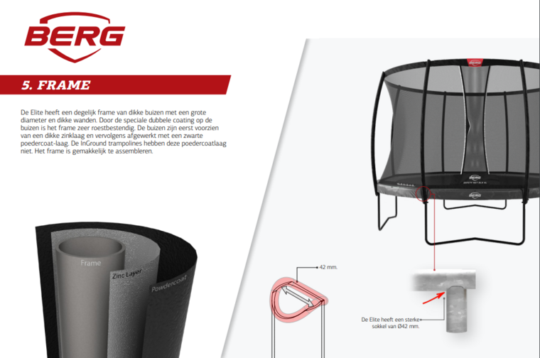 veiligheidsnet Berg Elite Inground Trampoline &Oslash;330 cm Grijs met veiligheidsnet Deluxe