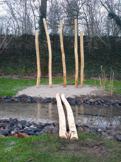 Robinia houten stelten met voetsteun