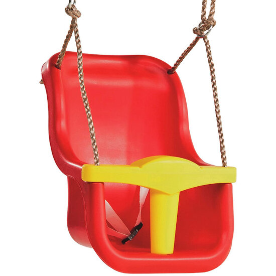 Productfoto van Babyschommel Luxe Premium Rood-Geel met PP Touwen