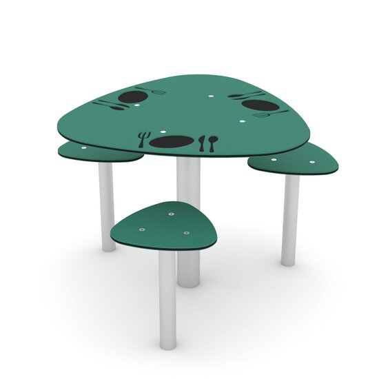 PicknickTafel met 3 krukjes recycled