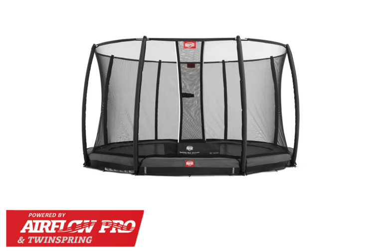 Berg Inground Champion Ø330 Trampoline Antraciet Grijs met Safety Net Deluxe