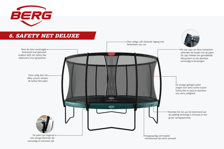 Berg Elite Inground Trampoline Ø330 cm Grijs met veiligheidsnet Deluxe