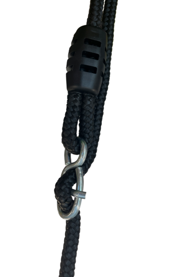zwart br touw braided rope met stellacht om te verstellen