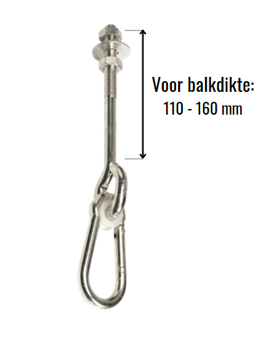 Schommelhaak met Karabijnhaak M12 180mm