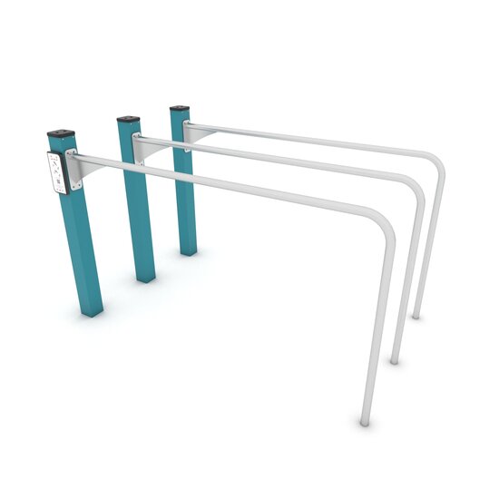 Outdoor Workout Double Parrallel Bars Turquoise