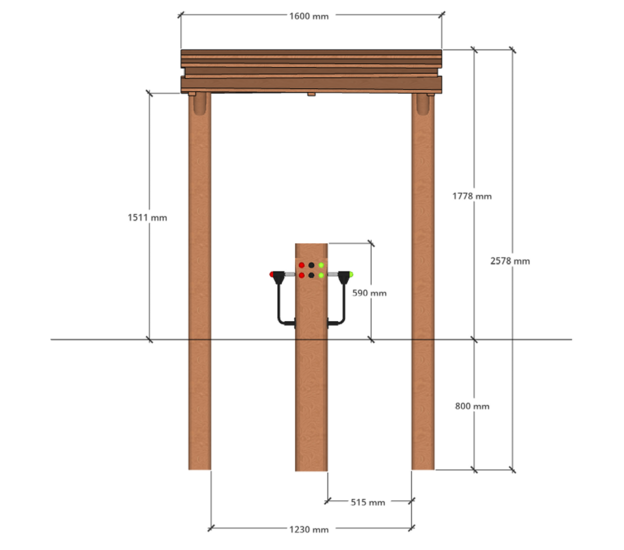 Technische tekening Robinia Tankstation met Overkapping