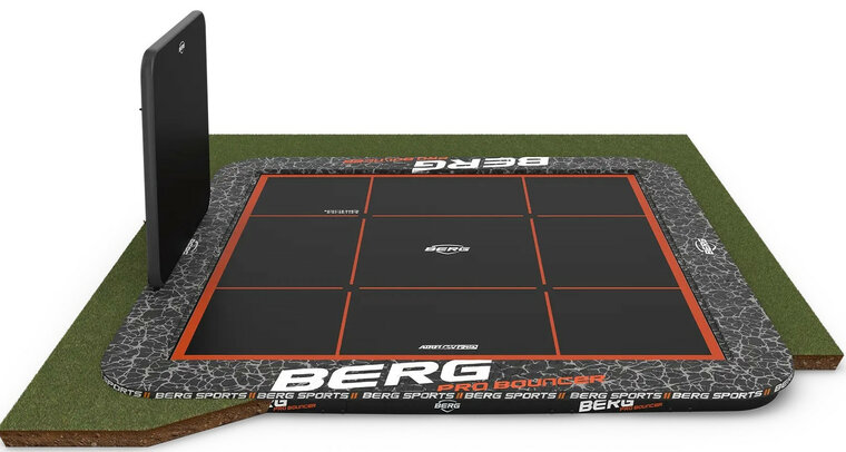 Berg Ultim Pro Bouncer Flatground Trampoline 500 x 500 Antraciet Grijs met AeroWall