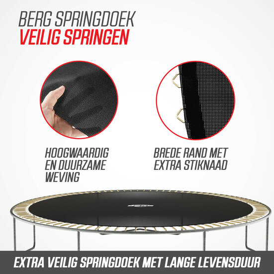 Op een Berg springmat is het veilig springen
