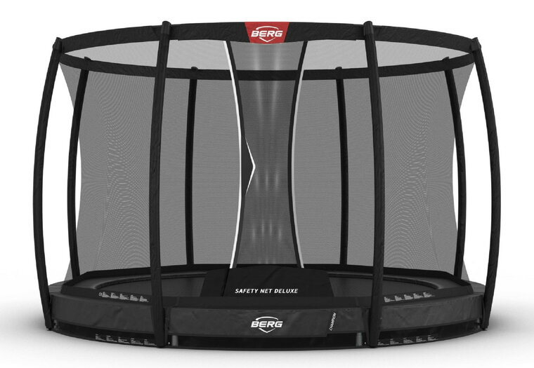 Berg Inground Champion Trampoline Ø430 cm Antraciet Grijs met veiligheidsnet Deluxe