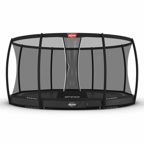 Berg Elite Inground Trampoline Ø430 cm Antraciet Grijs met veiligheidsnet Deluxe Professioneel