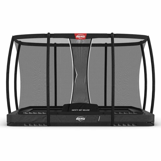 Berg Ultim Champion Trampoline Inground 330 x 220 cm met Safetynet Deluxe Antraciet Grijs