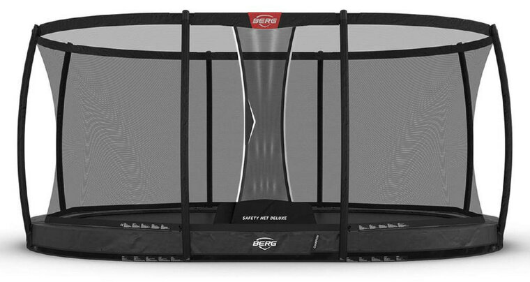 Berg Inground Grand Champion Trampoline Ovaal Antraciet Grijs 350 x 250 cm met veiligheidsnet Deluxe