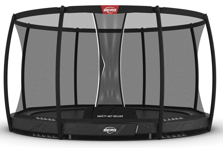 Berg Inground Grand Champion Trampoline Antraciet Grijs 470 x 310 cm met veiligheidsnet Deluxe
