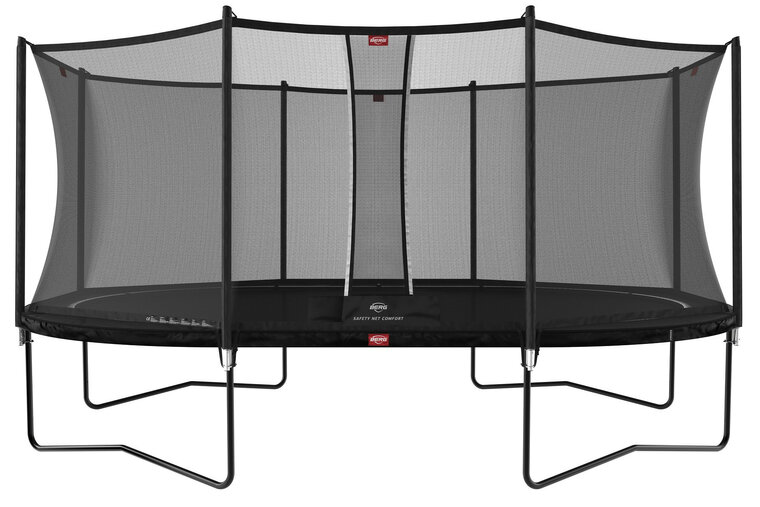 Berg Grand Favorit Trampoline Ovaal 520 x 345 cm Zwart met veiligheidsnet Comfort