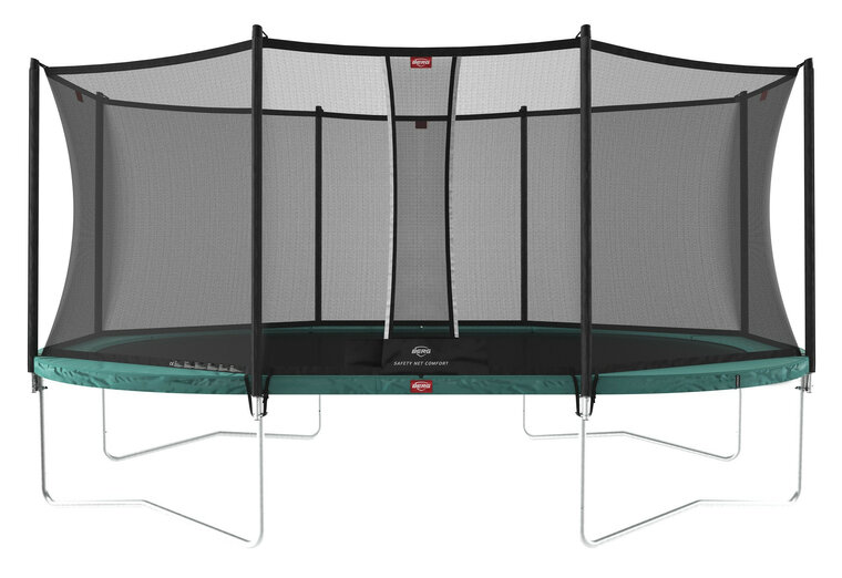 Berg Grand Favorit Trampoline Ovaal 520 x 345 cm Groen met veiligheidsnet Comfort