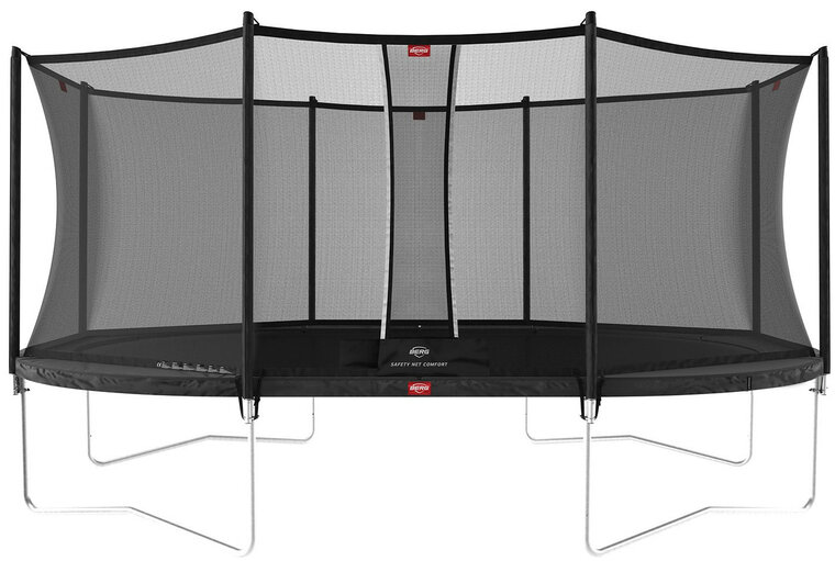 Berg Grand Favorit Trampoline Ovaal 520 x 345 cm Antraciet Grijs met veiligheidsnet Comfort