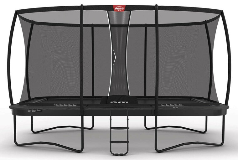 Berg Ultim Elite Trampoline 500 x 300 cm Antraciet Grijs met veiligheidsnet Deluxe XL professioneel