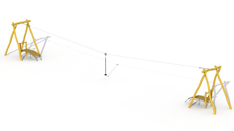 Eco-Play Kabelbaan met 2 Platformen Openbaar