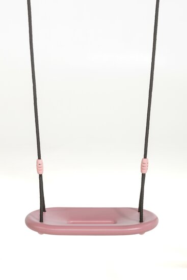 Ergonomisch Schommelzitje XXL Pastel Roze met Zwart BR-touw hangt