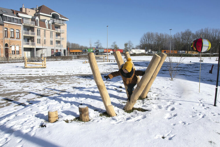 Opstelling in de sneeuw