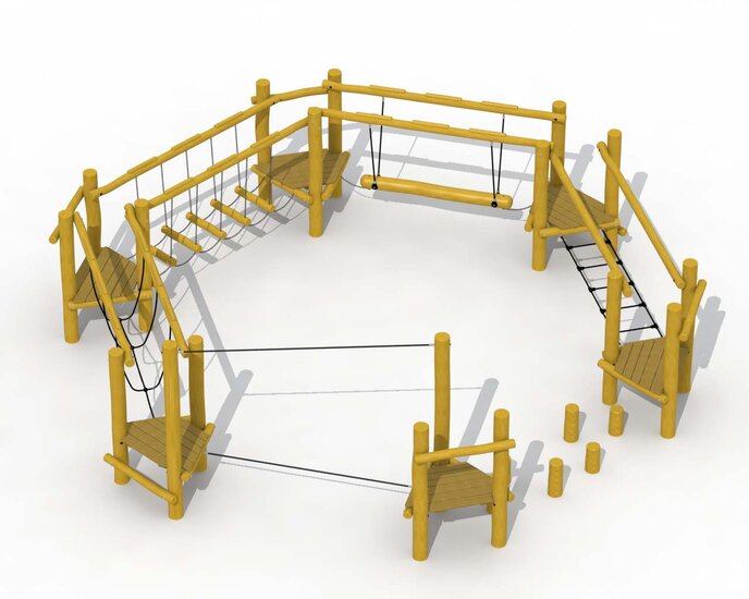 Eco-Play Behendigheidsparcours Cirkel Robinia Openbaar