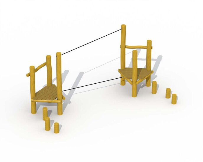 Eco-Play Behendigheidsparcours Evenwichtstouw Openbaar Robinia