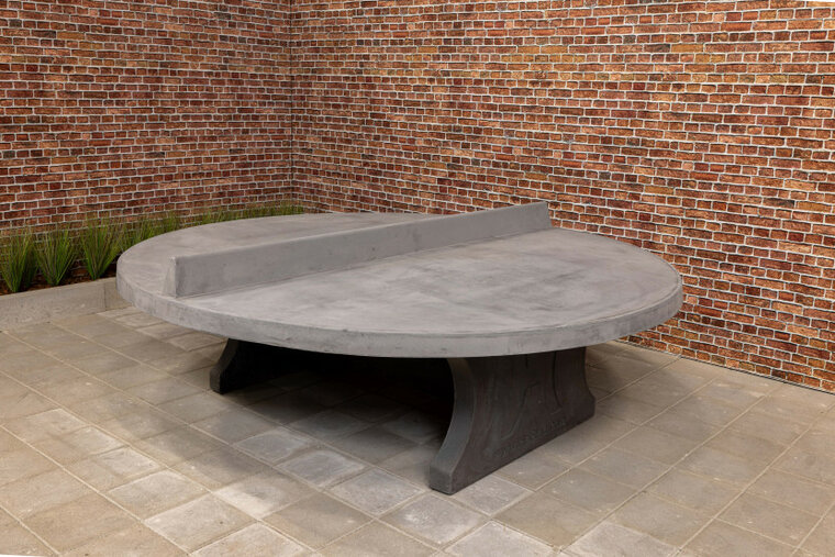 Betonnen tafeltennistafel Rond Antraciet-Beton