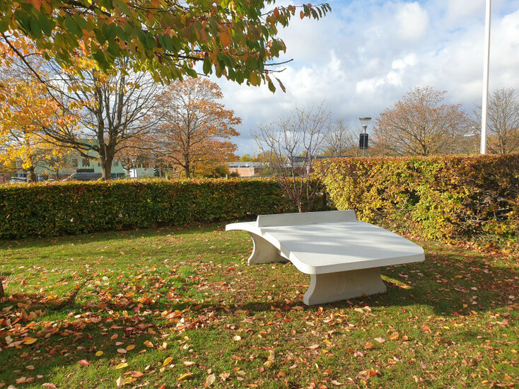Voetvolleytafel van Naturel Beton op het gras