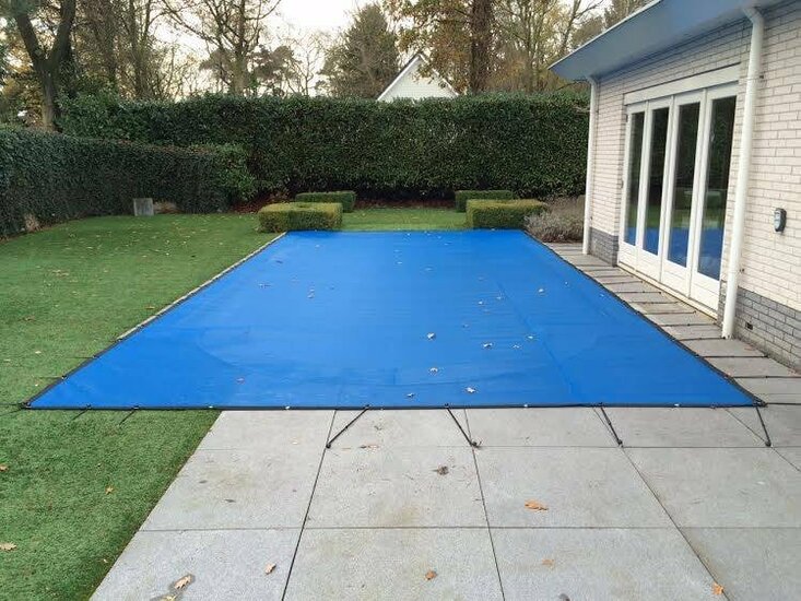 PVC zandbaknet fijnmazig op maat Blauw