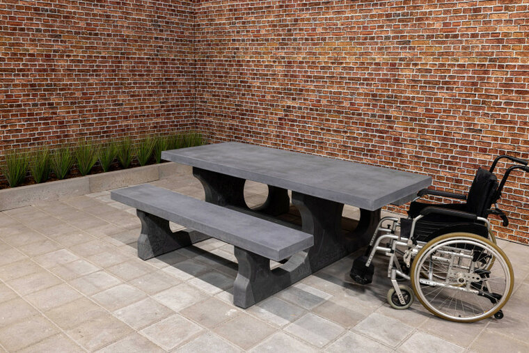 Antraciet Betonnen Picknickset Standaard Rolstoeltoegankelijk
