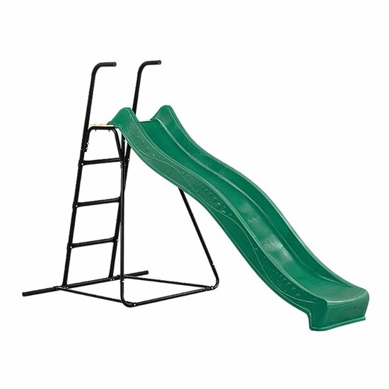 Vrijstaande Ladder Zwart 150 cm Hoog met Glijbaan Tsuri Groen