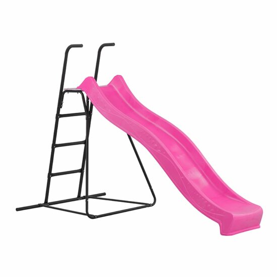 Vrijstaande Ladder Zwart 150 cm Hoog met Glijbaan Tsuri Roze