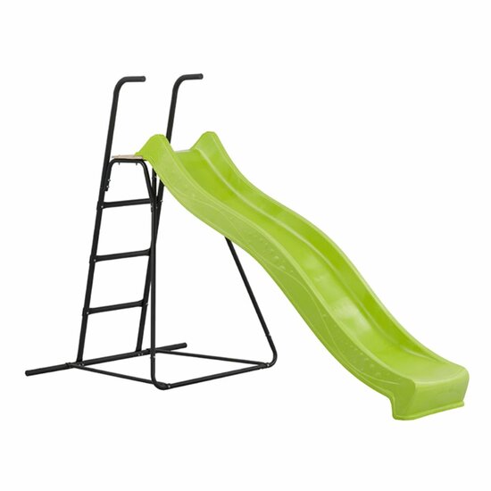 Vrijstaande Ladder Zwart 150 cm Hoog met Glijbaan Tsuri Limoengroen