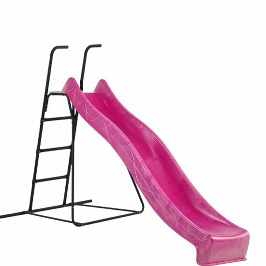 Vrijstaande Ladder Zwart 150 cm Hoog met Glijbaan Tsuri Roze