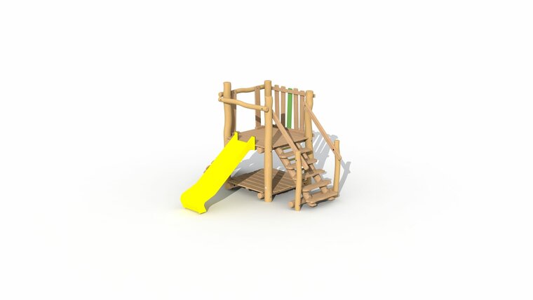 Eco-Play Minidorp Jagerstoren kunstof glijbaan geel Robinia Openbaar