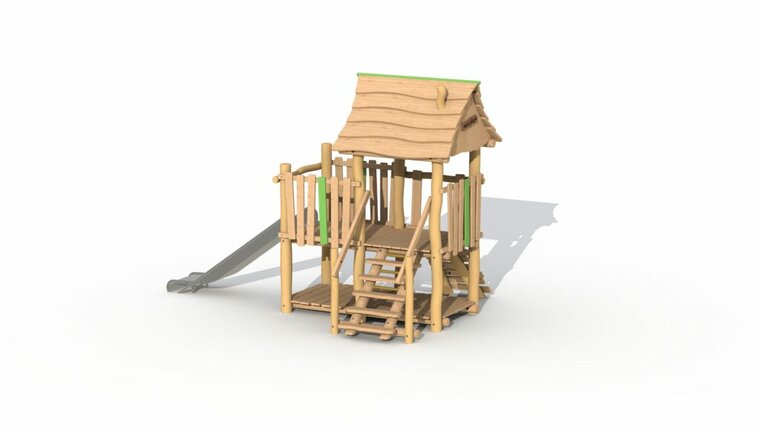 Zij aanzicht Eco-Play Minidorp Jagerstoren met uitbreidingen Robinia Openbaar