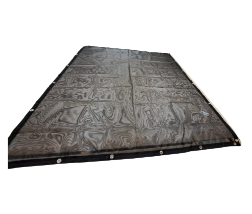 Zandbaknet PVC fijnmazig 257 x 235 cm Zwart