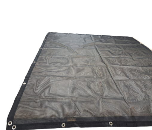Zandbaknet PVC fijnmazig 257 x 235 cm Zwart voorbeeld