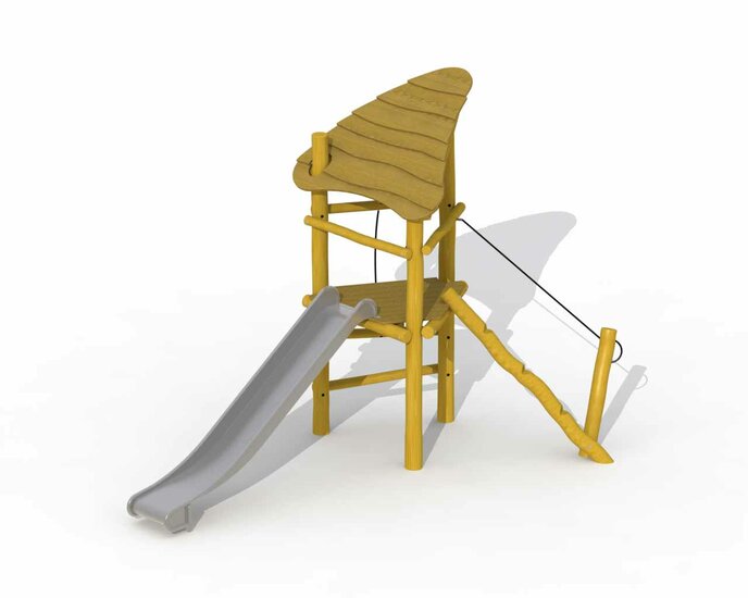 Eco-Play Speeltoren met dak en glijbaan Robinia Openbaar