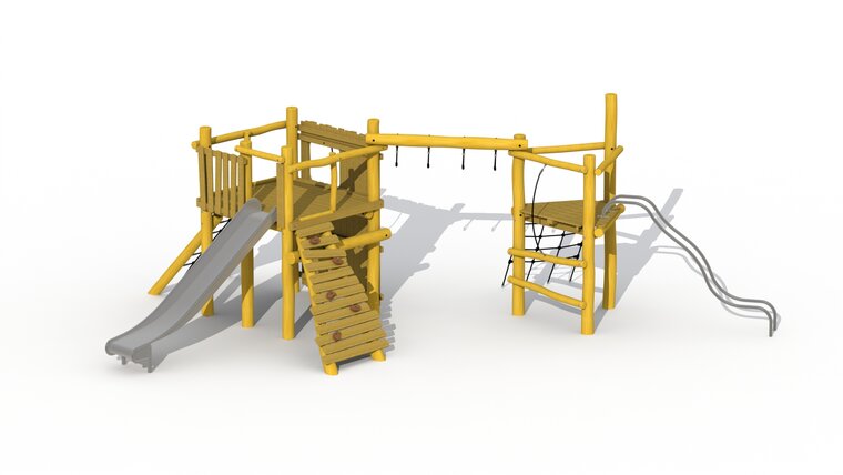 Eco-Play ToverSpeeltoren met Hanglussen Robinia Openbaar